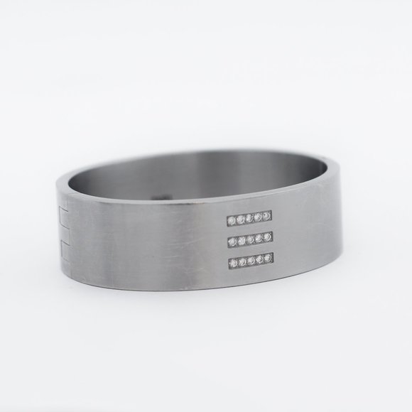 TeNo Stailess Steel Diamond Wide Bracelet - Picture 1 of 6